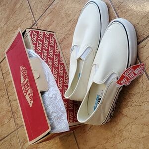 VANS white slip on classic checker, US men's size 10.5